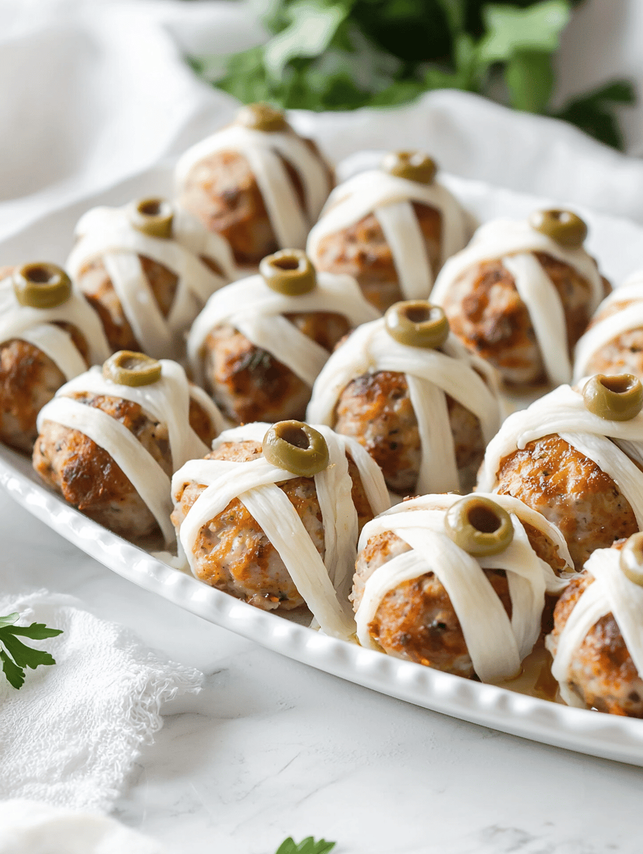 Spooktacularly Creepy Halloween Mummy Meatballs