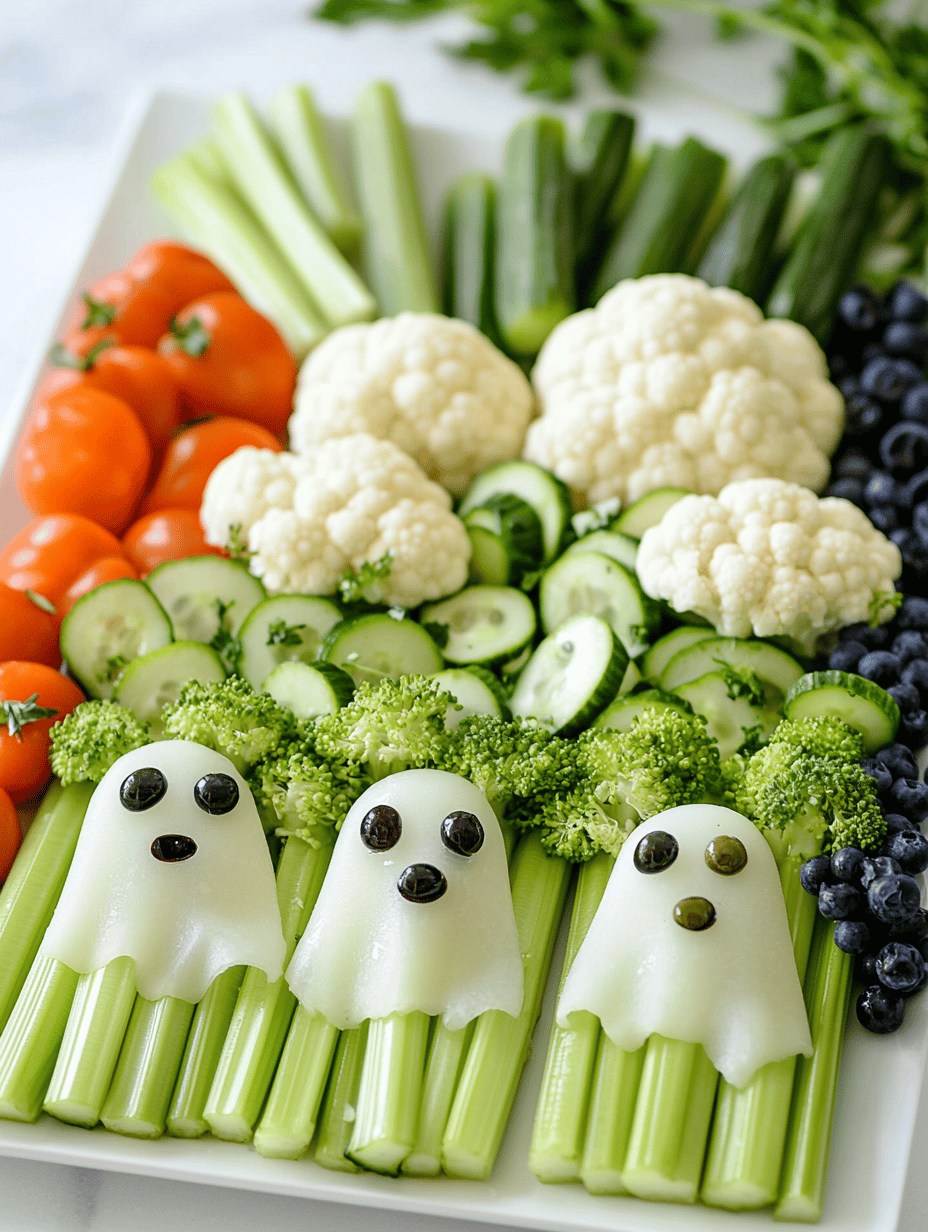 Spooktacular Ghost Veggie Platter for a Hauntingly Good Time